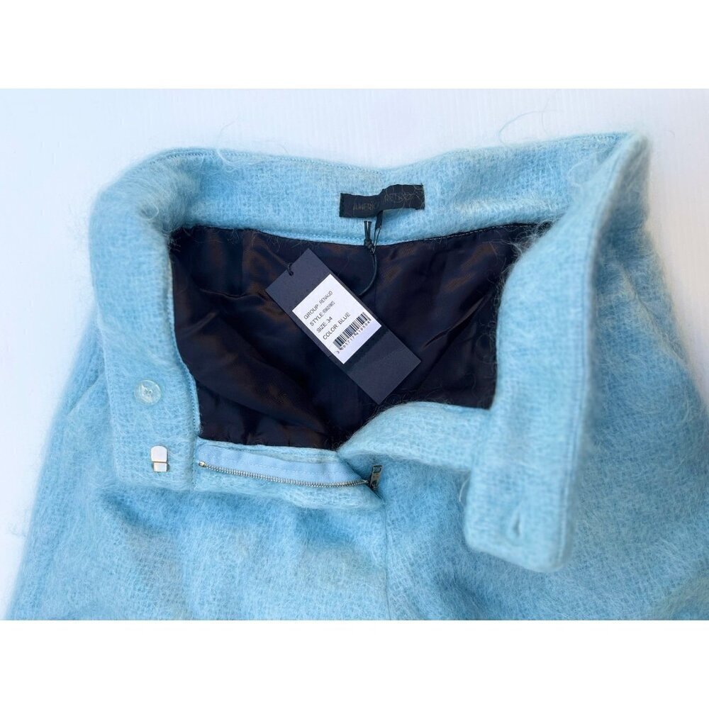 American Retro Renaud Mohair Wide Leg Pants Size 34 Baby Blue Nasty Gal Cropped - Picture 4 of 14